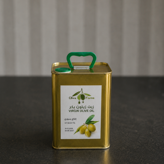 زيت زيتون سوري تنكة 5 لتر - Olive Farms
